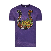 Cloud Purple horseshoe sunflower Vintage Tee - JahusDesignShop