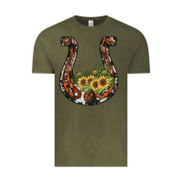 Vintage Olive horseshoe sunflower Vintage Tee - JahusDesignShop