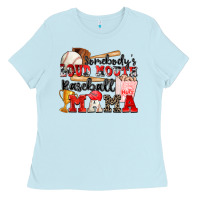 Baby Blue somebody's loud mouth baseball mama Ladies Tee - Zillion Design Studio