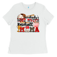 White somebody's loud mouth baseball mama Ladies Tee - Zillion Design Studio