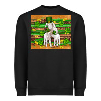 Black st patricks goat family shamrock gold serape leopard glitter wooden tu Heavyweight Sweatshirt - Artiststas