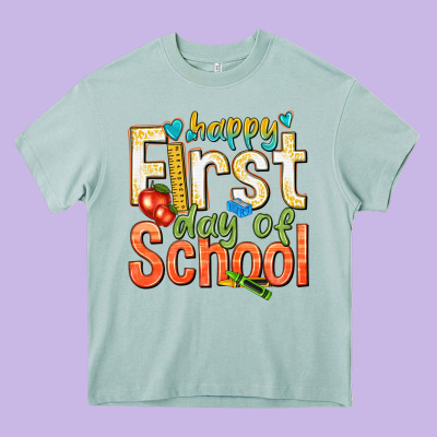 Happy First Day Of School Heavy Core Tee Designed By Texasbilliewilder