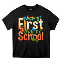 Black happy first day of school Heavy Core Tee - texasbilliewilder
