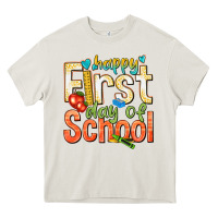 Cream happy first day of school Heavy Core Tee - texasbilliewilder