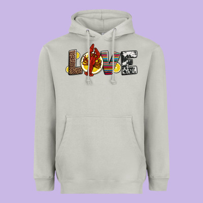 Love Crawfish Western Mardi Gras Heavyweight Hoodie Designed By Jasminsmagicworld