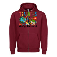 Burgundy teachers change the world Zipper Hoodie - NancyCooperArtShop