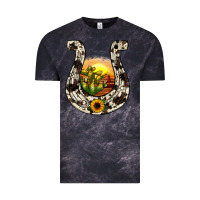 Cloud Black horseshoe sunset Vintage Tee - JahusDesignShop