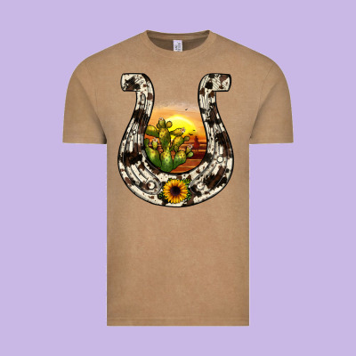 Horseshoe Sunset Vintage Tee Designed By Jahusdesignshop