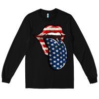Black America 4th Of July Tongue Long Sleeve Tee - Jasminsmagicworld