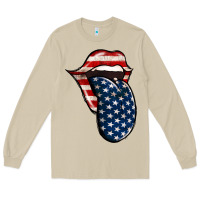 Mushroom America 4th Of July Tongue Long Sleeve Tee - Jasminsmagicworld