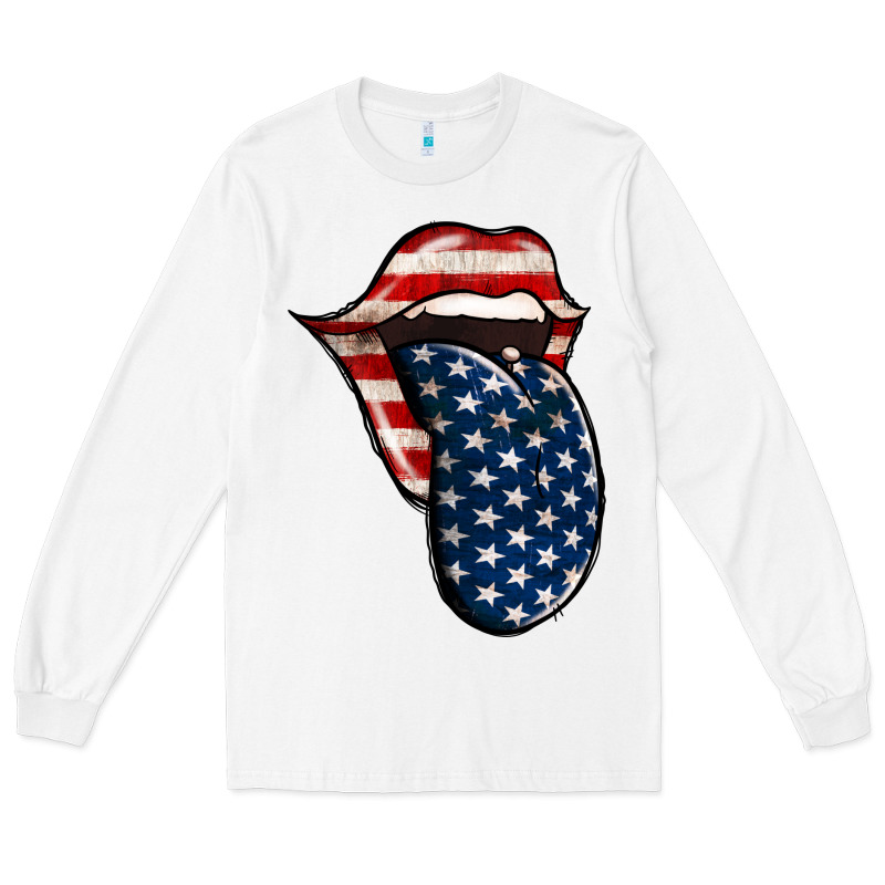 America 4th Of July Tongue Long Sleeve Tee by Jasminsmagicworld | Teevron