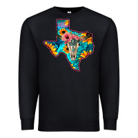 Black Western Sunflower, Rose, Gemstsone, Turquoise Bull Skull Premium Sweatshirt - Bettercallsaul
