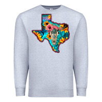 Heather Grey Western Sunflower, Rose, Gemstsone, Turquoise Bull Skull Premium Sweatshirt - Bettercallsaul