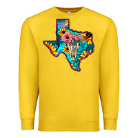 Lemon Western Sunflower, Rose, Gemstsone, Turquoise Bull Skull Premium Sweatshirt - Bettercallsaul