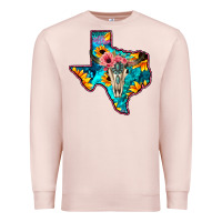 Pale Pink Western Sunflower, Rose, Gemstsone, Turquoise Bull Skull Premium Sweatshirt - Bettercallsaul