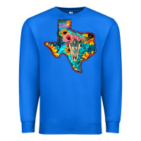 True Royal Western Sunflower, Rose, Gemstsone, Turquoise Bull Skull Premium Sweatshirt - Bettercallsaul