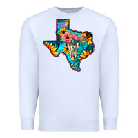 White Western Sunflower, Rose, Gemstsone, Turquoise Bull Skull Premium Sweatshirt - Bettercallsaul