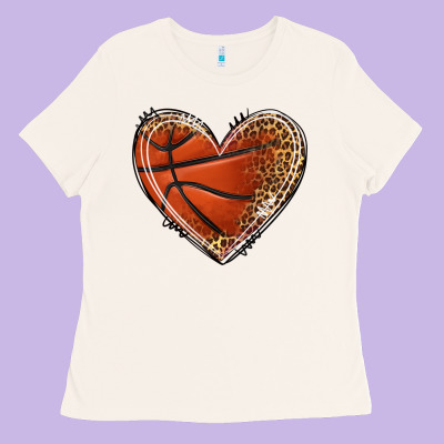 Ladies Tee basketball heart