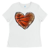 White basketball heart Ladies Tee - texasbilliewilder