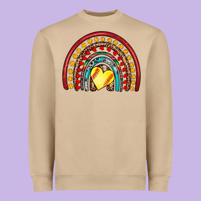 Softball Rainbow Heavyweight Sweatshirt Designed By Artiststas