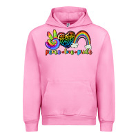 Fuchsia Pink Peace love pride Urban Hoodie - CowGirlArtShop