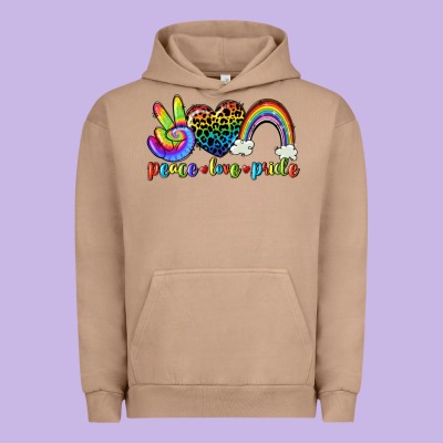 Peace Love Pride Urban Hoodie Designed By Cowgirlartshop