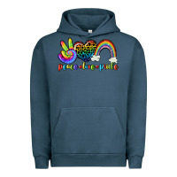 Pigment Midnight Navy Peace love pride Urban Hoodie - CowGirlArtShop