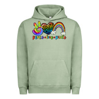 Pigment Oil Green Peace love pride Urban Hoodie - CowGirlArtShop