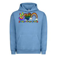 Pigment Pebble Blue Peace love pride Urban Hoodie - CowGirlArtShop