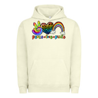 Pigment Pistachio Peace love pride Urban Hoodie - CowGirlArtShop