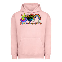 Pigment Salmon Peace love pride Urban Hoodie - CowGirlArtShop
