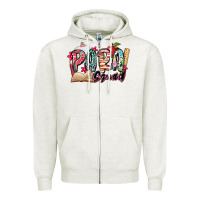 Oatmeal Heather para squad Zipper Hoodie - NancyCooperArtShop
