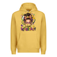 Antique Gold mardi gras school secretary caucasian messy bun Premium Hoodie - texasbilliewilder
