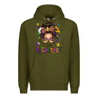 Army Green mardi gras school secretary caucasian messy bun Premium Hoodie - texasbilliewilder