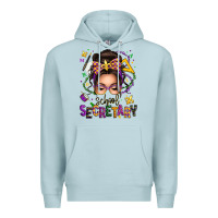 Blue Mist mardi gras school secretary caucasian messy bun Premium Hoodie - texasbilliewilder