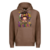 Chestnut mardi gras school secretary caucasian messy bun Premium Hoodie - texasbilliewilder