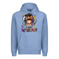 Colony Blue mardi gras school secretary caucasian messy bun Premium Hoodie - texasbilliewilder