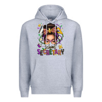 Heather Grey mardi gras school secretary caucasian messy bun Premium Hoodie - texasbilliewilder
