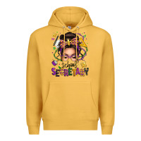 Mustard mardi gras school secretary caucasian messy bun Premium Hoodie - texasbilliewilder