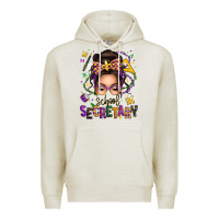 Oatmeal Heather mardi gras school secretary caucasian messy bun Premium Hoodie - texasbilliewilder