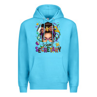 Ocean Blue mardi gras school secretary caucasian messy bun Premium Hoodie - texasbilliewilder