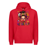 Red mardi gras school secretary caucasian messy bun Premium Hoodie - texasbilliewilder