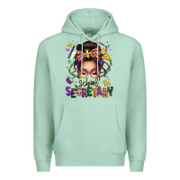 Seafoam mardi gras school secretary caucasian messy bun Premium Hoodie - texasbilliewilder