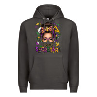 Smoke mardi gras school secretary caucasian messy bun Premium Hoodie - texasbilliewilder