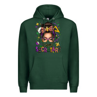 Sports Green mardi gras school secretary caucasian messy bun Premium Hoodie - texasbilliewilder