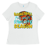White basketball is my favorite season Ladies Tee - texasbilliewilder