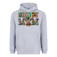 Heather Grey show mom brown calf Heavyweight Hoodie - BarkalooDesign