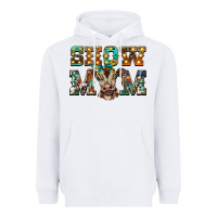 White show mom brown calf Heavyweight Hoodie - BarkalooDesign
