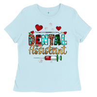 Baby Blue Christmas dental assistant Ladies Tee - JahusDesignShop