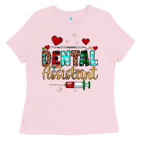 Bubblegum Pink Christmas dental assistant Ladies Tee - JahusDesignShop